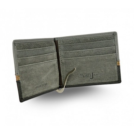 Porte-cartes hommes 8858 PSB30 en cuir ANTONIO BASILE pince à billet centrale