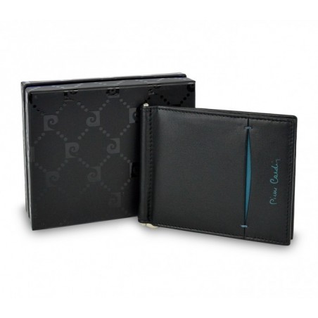 Porte-cartes de crédit PIERRE CARDIN vrai cuir 8858 TILAK07 avec pince à billet