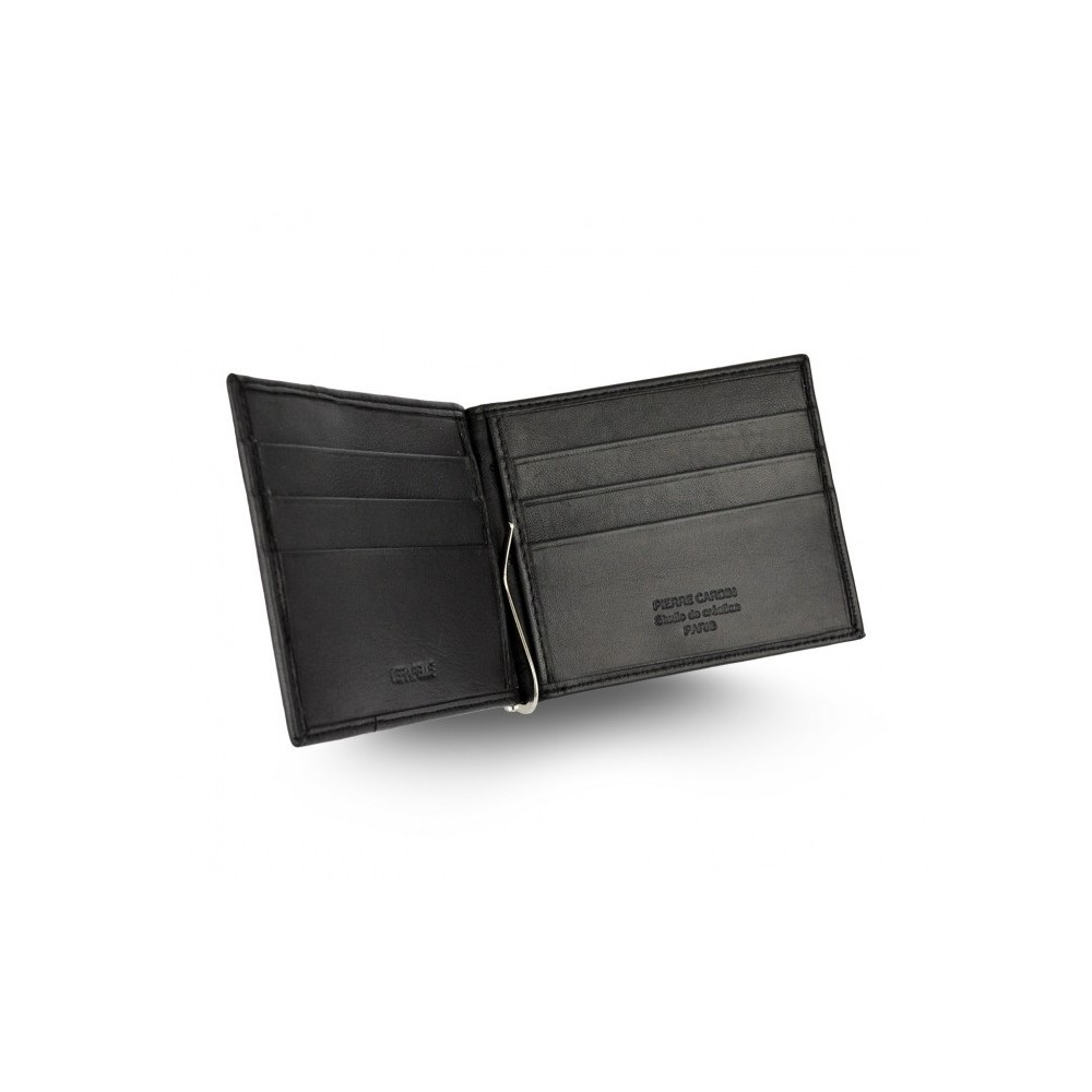 Porte-cartes de crédit PIERRE CARDIN vrai cuir 8858 TILAK07 avec pince à billet