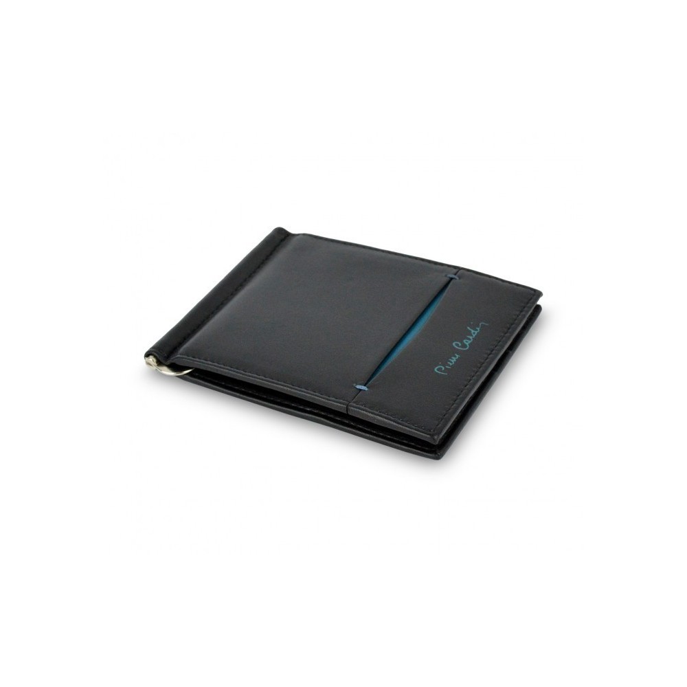 Porte-cartes de crédit PIERRE CARDIN vrai cuir 8858 TILAK07 avec pince à billet