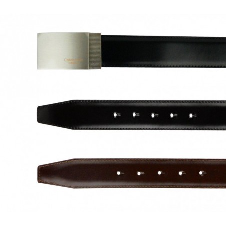 Ceinture CK014 B46 en cuir CALVIN KLEIN avec boucle en acier brossé 110 / 125 cm