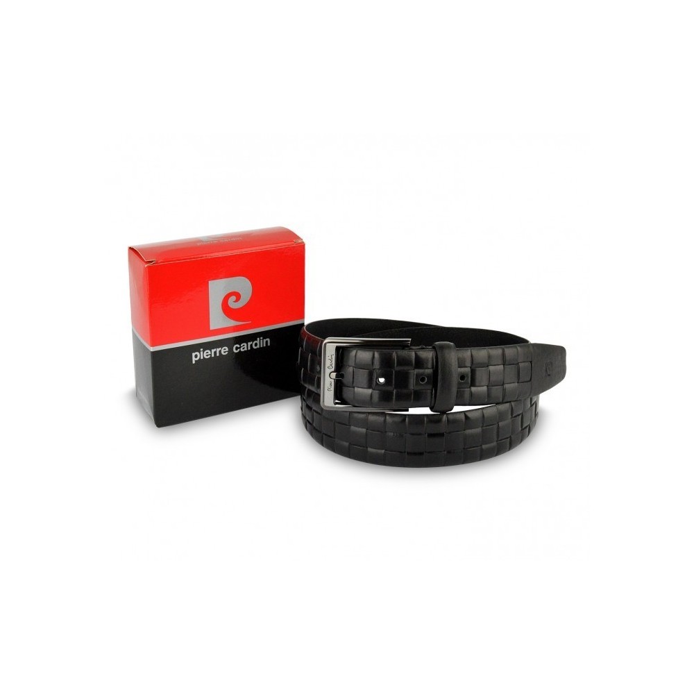 Ceinture pour homme 8006 en vrai cuir PIERRE CARDIN motif quadrillé