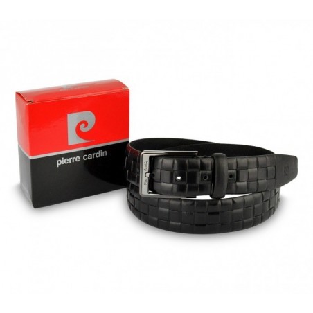 Ceinture pour homme 8006 en vrai cuir PIERRE CARDIN motif quadrillé