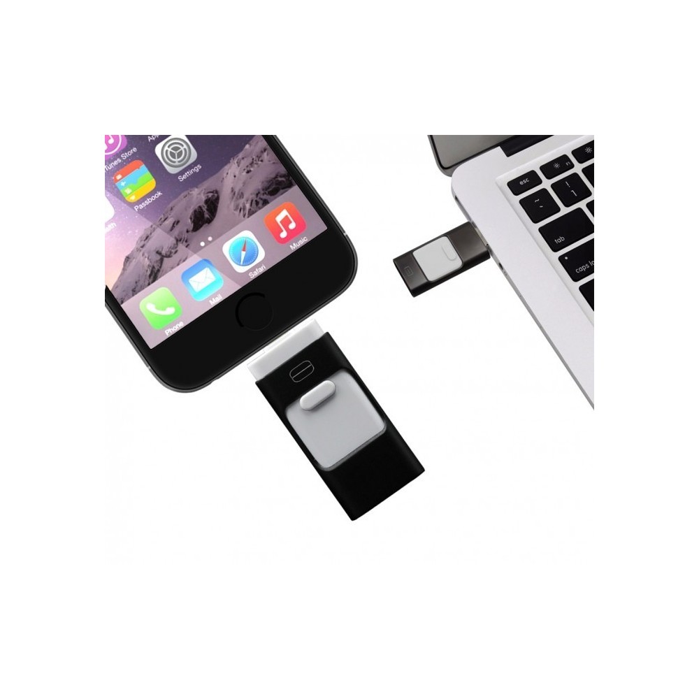 Clef USB 3 en 1 connecteurs ligntning micro usb 64Go flash drive storage