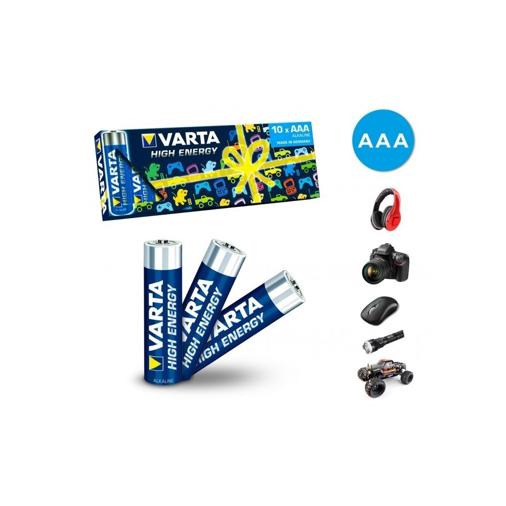 Pack de 10 mini piles AAA Varta 774128 alcalines LR03 1.5V