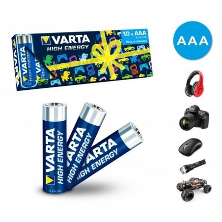 Pack de 10 mini piles AAA Varta 774128 alcalines LR03 1.5V Pack de 10 mini piles AAA Varta 774128 alcalines LR03 1.5V