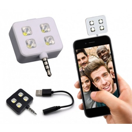 221791 Mini Flash à 4 LED pour selfies compatibles avec Samsung et Apple