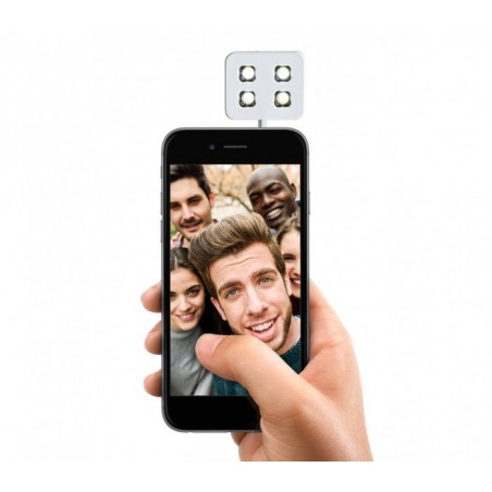 221791 Mini Flash à 4 LED pour selfies compatibles avec Samsung et Apple