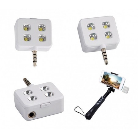 221791 Mini Flash à 4 LED pour selfies compatibles avec Samsung et Apple