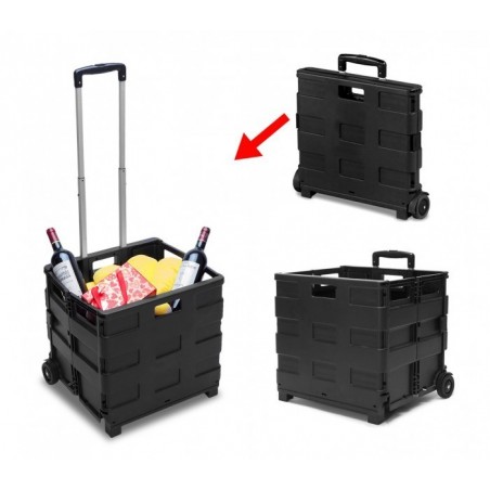 334115Chariot de course trolley pliable en plastique 25 kg max