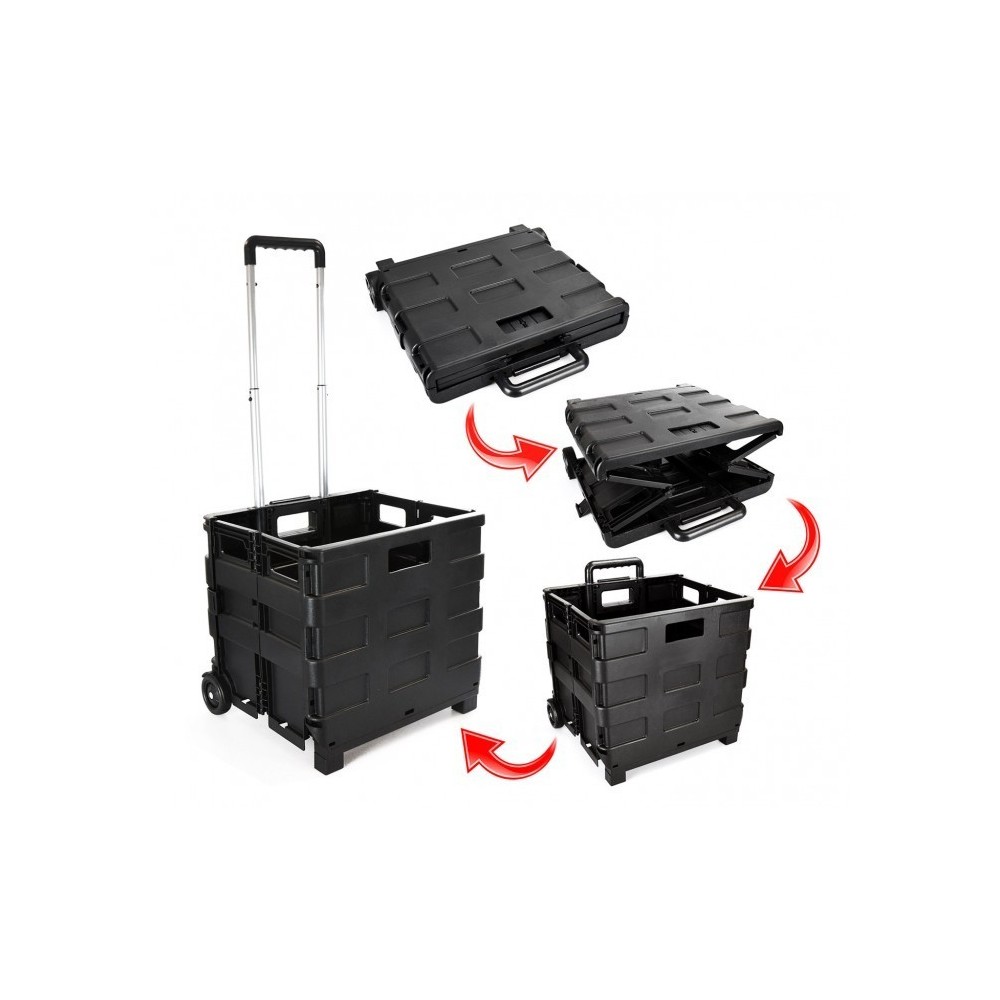 334115Chariot de course trolley pliable en plastique 25 kg max