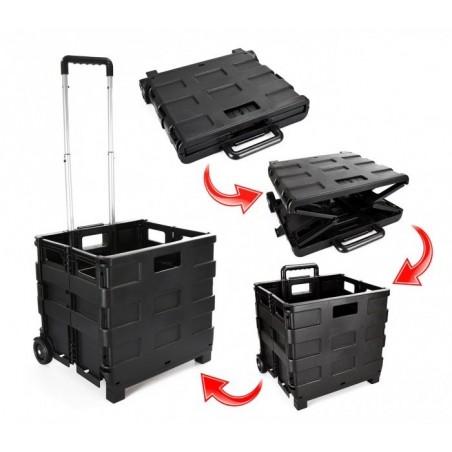 334115Chariot de course trolley pliable en plastique 25 kg max