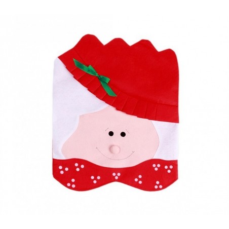 3027 Ensemble de deux housses de chaise de Noël - Père et Mère Noël en Relief 