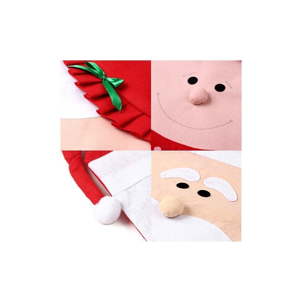 3027 Ensemble de deux housses de chaise de Noël - Père et Mère Noël en Relief 