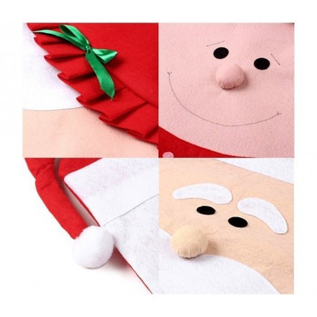 3027 Ensemble de deux housses de chaise de Noël - Père et Mère Noël en Relief 