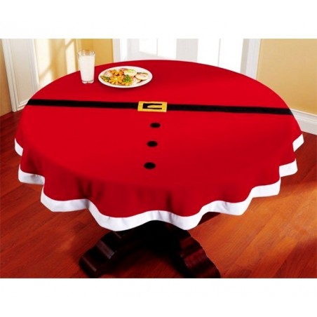 3035 Nappe de table de Noël ronde diamètre de 143 cm avec motif de Père Noël
