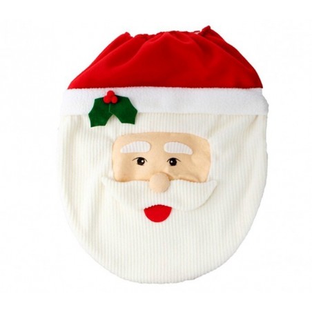 3036 Ensemble de décoration de toilettes Père Noël siège ,tapis et porte-rouleau