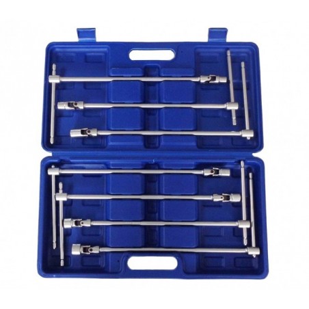 WK2205 Kit de clés en T à écrou hexagonal articulé 7 pièces dans leur mallette