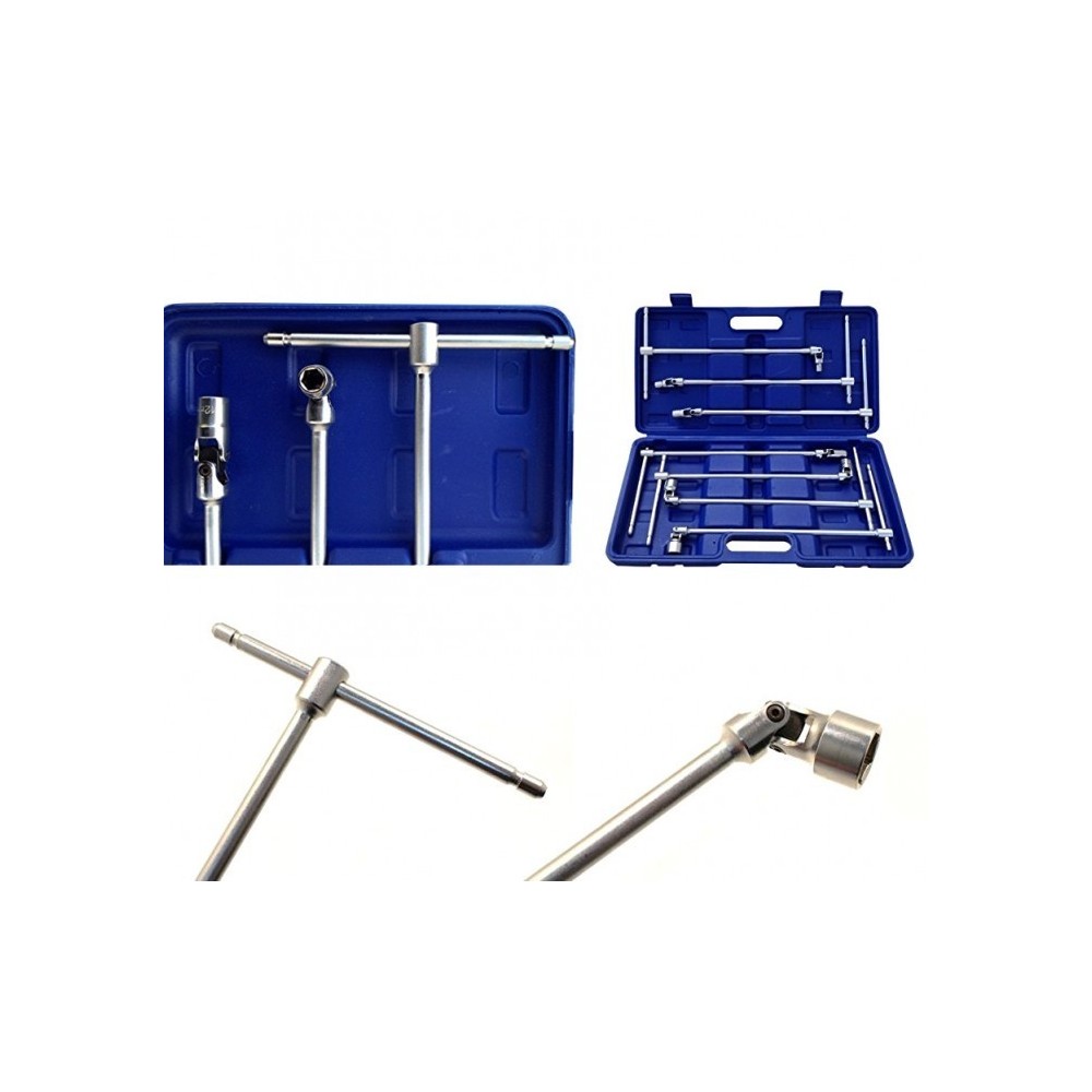 WK2205 Kit de clés en T à écrou hexagonal articulé 7 pièces dans leur mallette