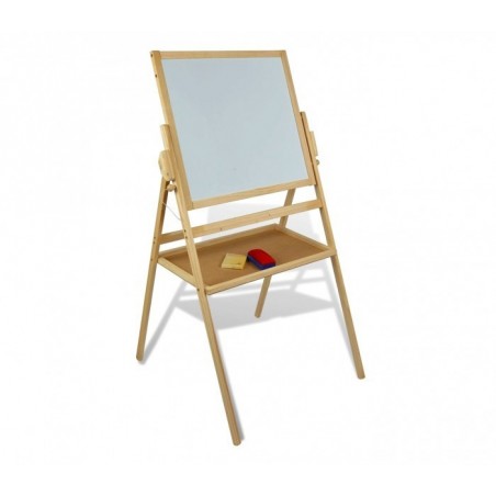 36847 Tableau noir réversible en bois 2 en 1 avec craie et effaceur 50x45x110 cm