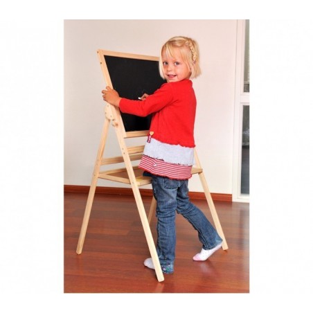 36847 Tableau noir réversible en bois 2 en 1 avec craie et effaceur 50x45x110 cm