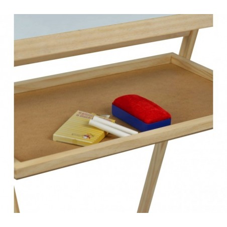 36847 Tableau noir réversible en bois 2 en 1 avec craie et effaceur 50x45x110 cm