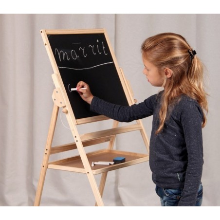 36847 Tableau noir réversible en bois 2 en 1 avec craie et effaceur 50x45x110 cm