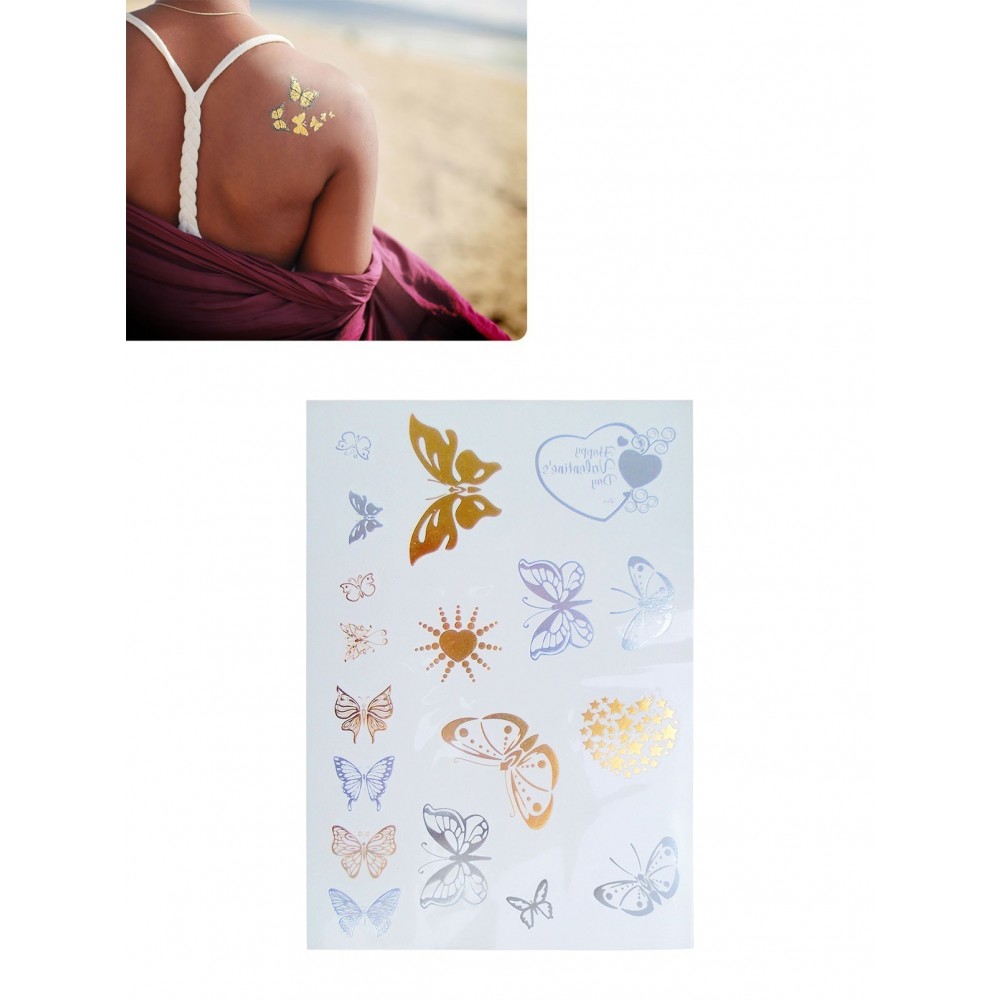 Kit tatouages or métallique semi-permanents tatou différents modèles amovibles