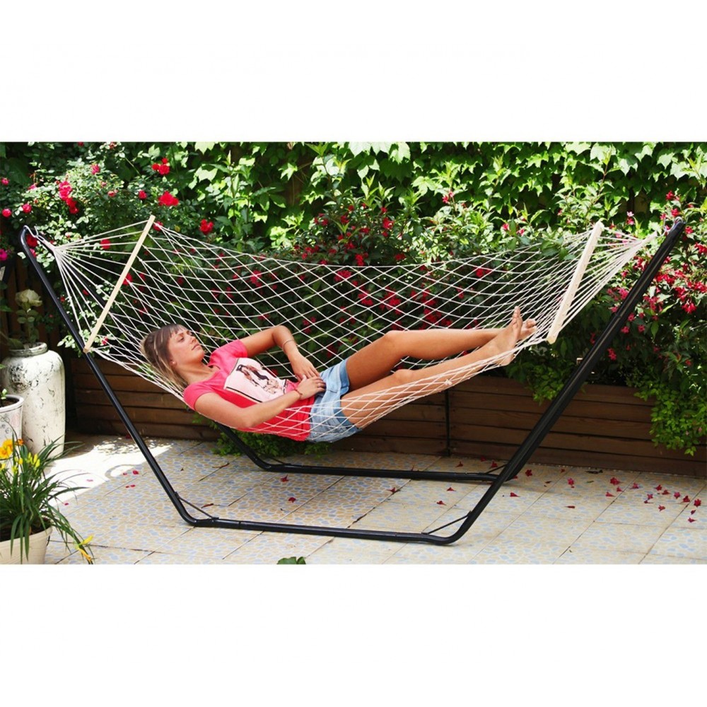 Hamac de jardin 276853 en tissu tissé 200 x 80 cm
