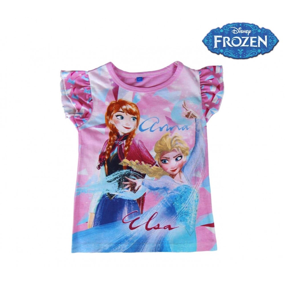 T-shirt enfant LA REINE DES NEIGES Elsa et Anna 2200001949 Coton de 3 à 7 ans