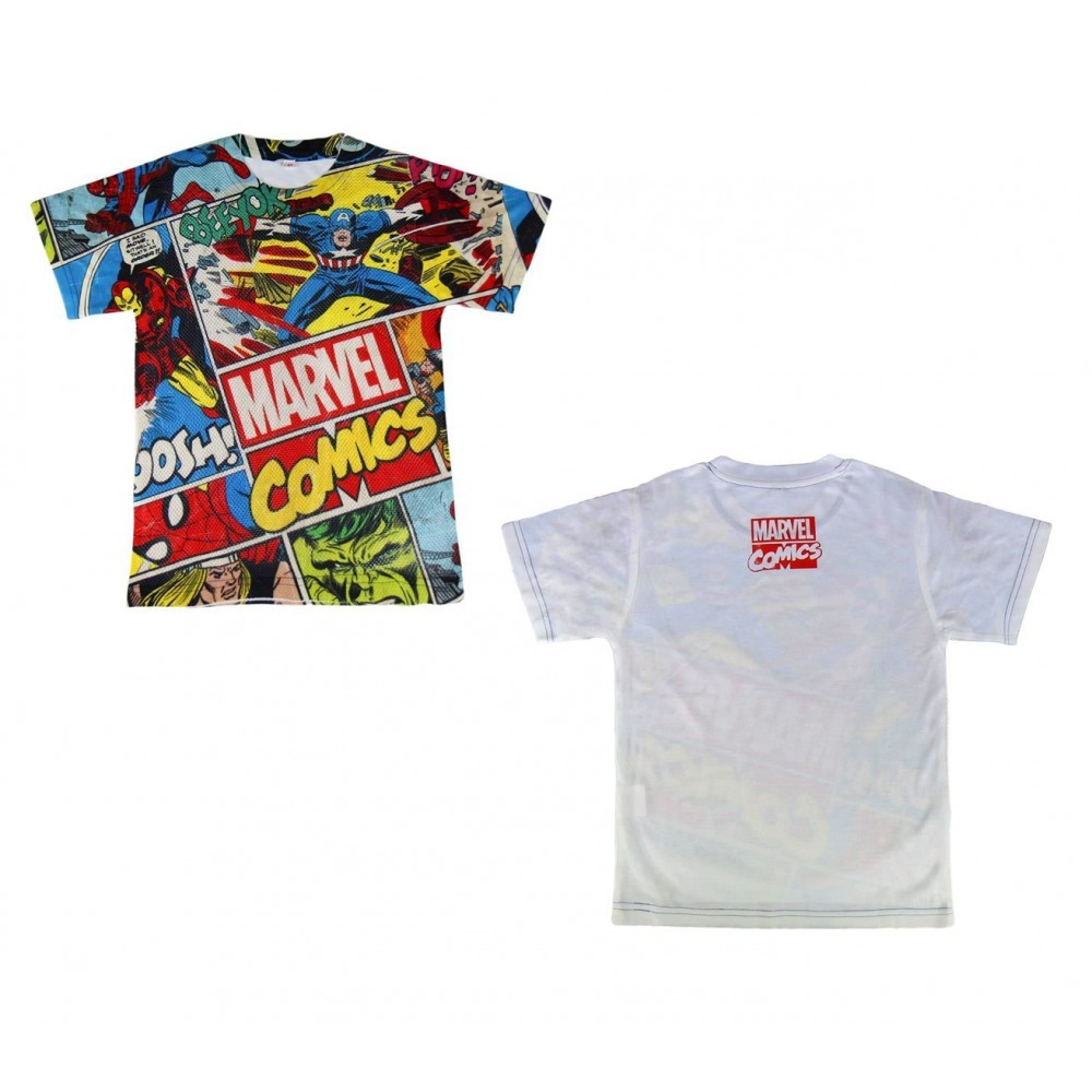 T-shirt enfant MARVEL COMICS 2200001985 perforé parcelle de 6 à 12 ans