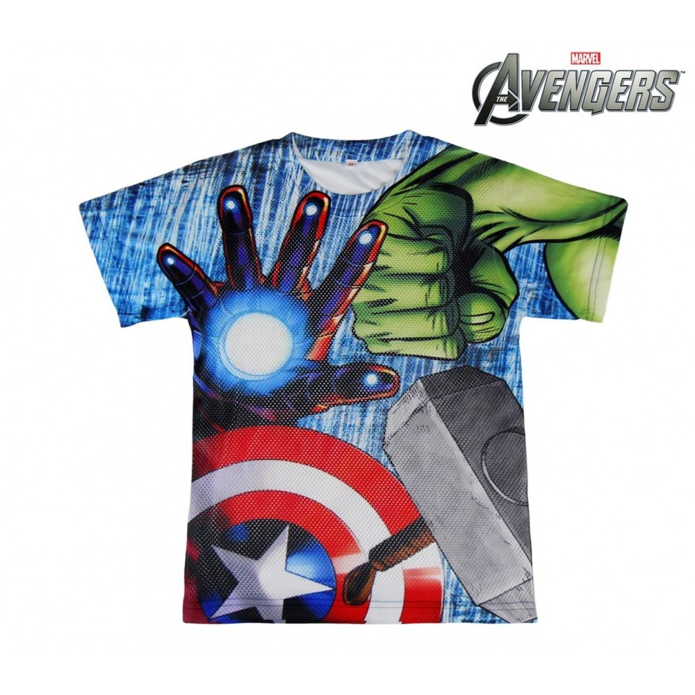 T-shirt enfant en coton Avengers 2200001986 tissu imprimé de 6 à 12 ans