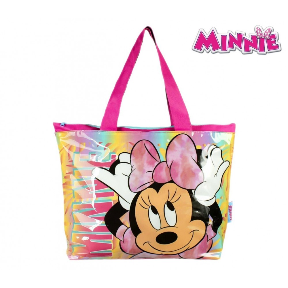 Sac de plage et de loisirs avec zip MINNIE 2100000976 Couleur Rose