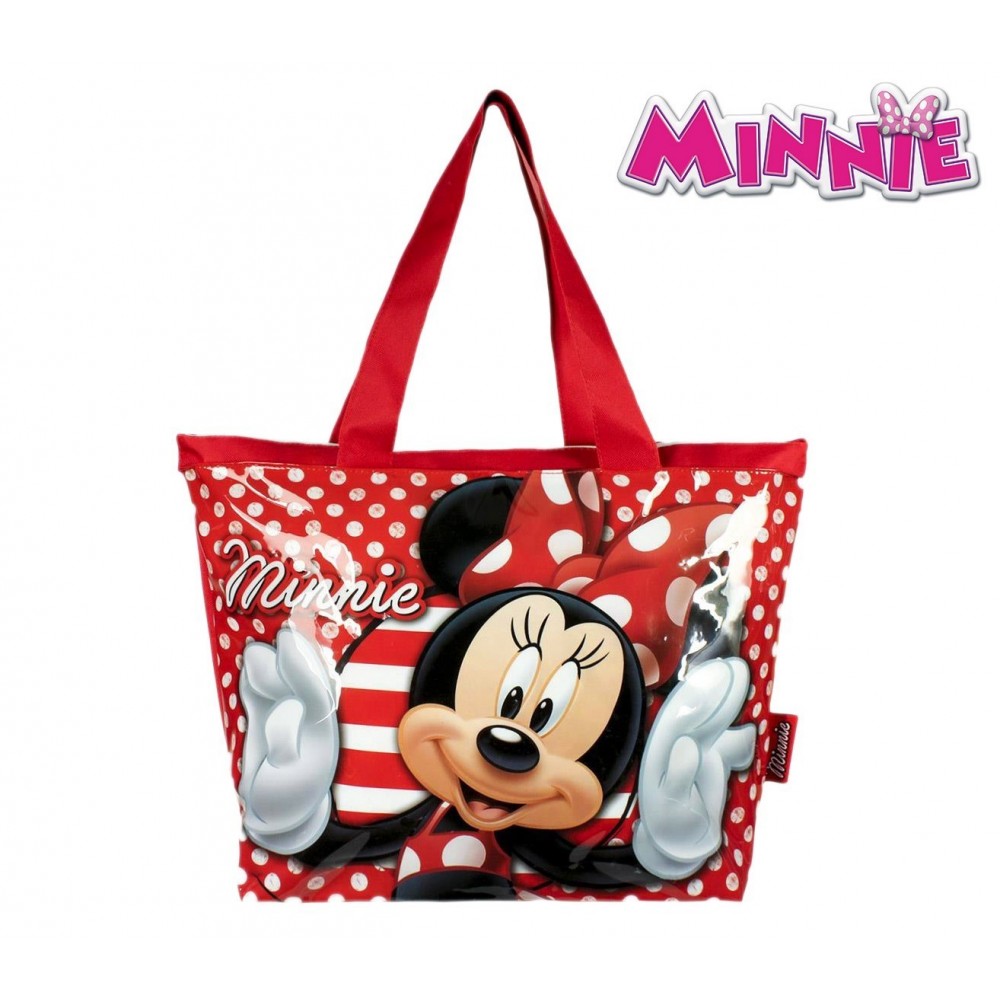 Sac de plage et de loisirs avec zip MINNIE 2100000977 Couleur Rouge