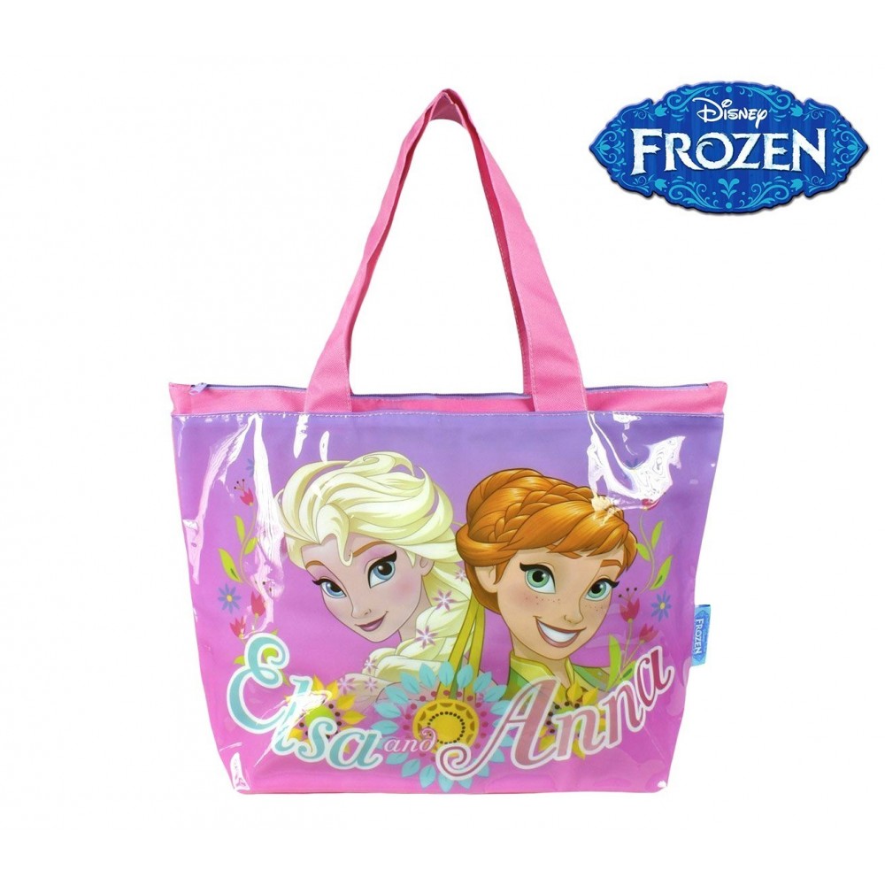 Sac de plage et de loisirs avec zip FROZEN 2100000980 Anna et Elsa