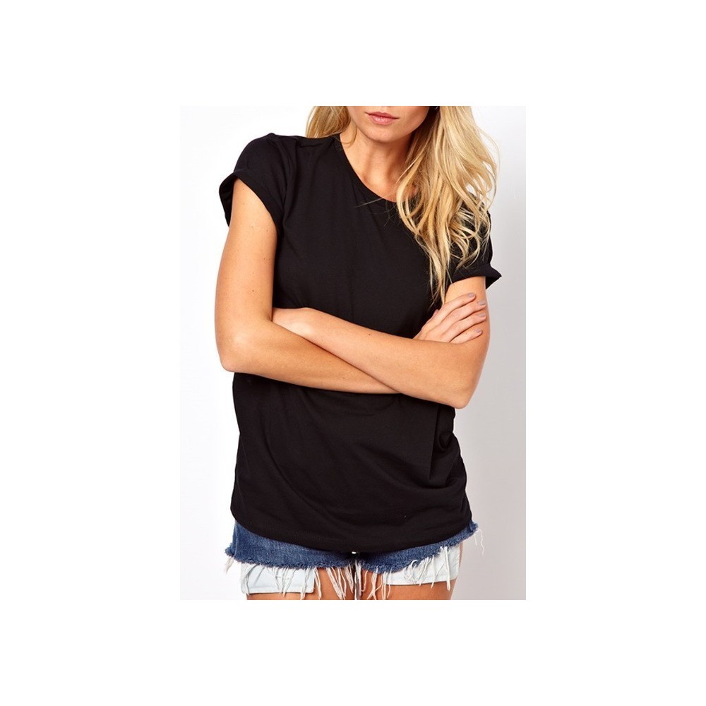 T-shirt femme noir - motif ailes d'ange - dessin-back - mode estivale