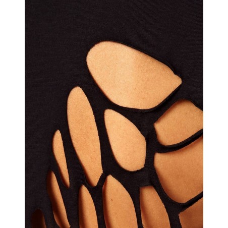 T-shirt femme noir - motif ailes d'ange - dessin-back - mode estivale