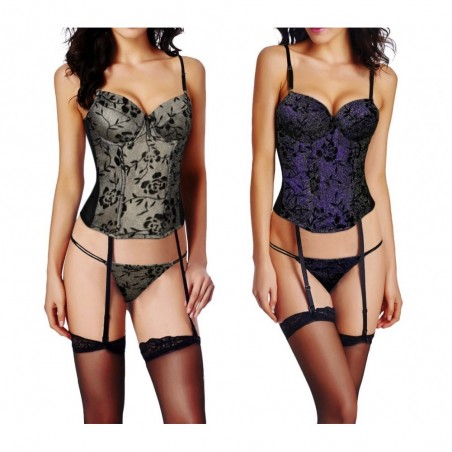 Corset lingerie sexy tenue string ZH0063 mod.SENSUAL en deux couleurs Corset lingerie sexy tenue string ZH0063 mod.SENSUAL en deux couleurs