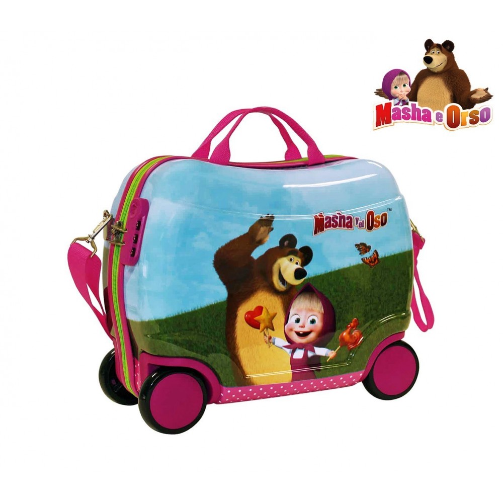 2651051 Valise chevauchable rigide Masha et Bear 50x39x20cm 