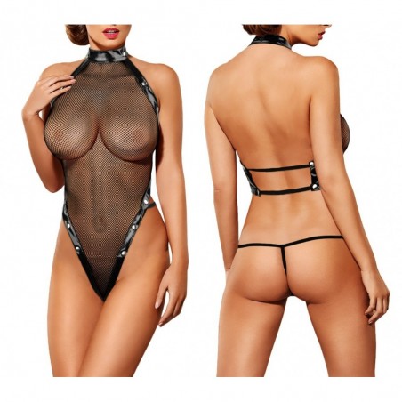 Body sexy en résille échancré FABULAS art. 037E avec clous taille unique