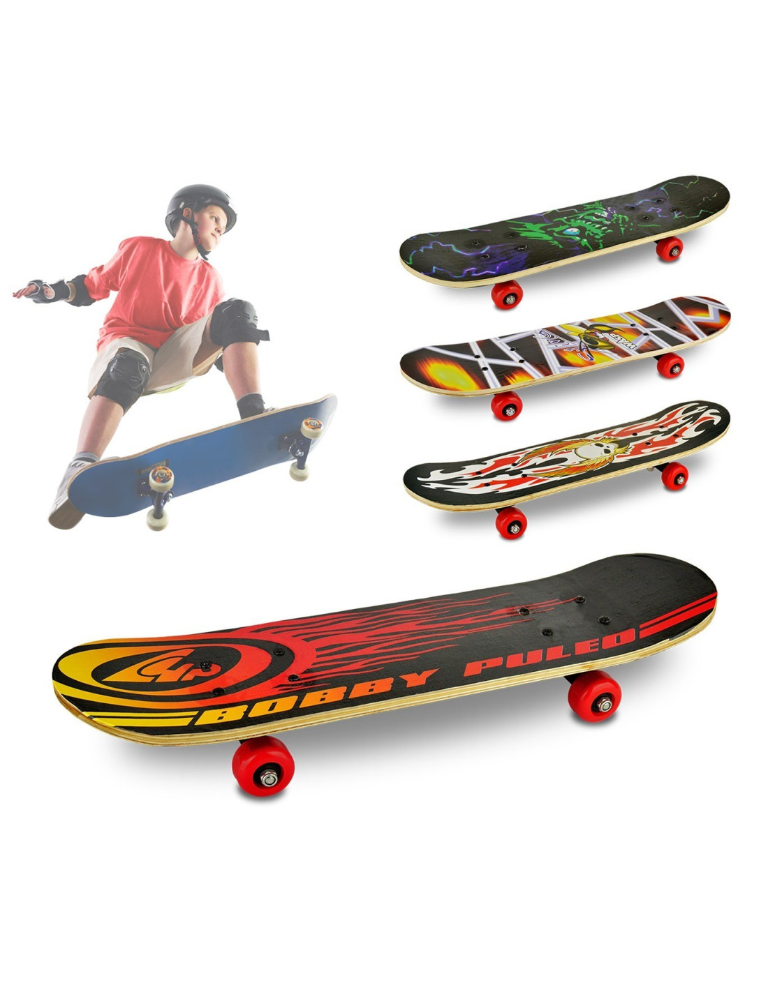 748273 Skateboard enfants adolescents 4 roues différents modèles 59 x