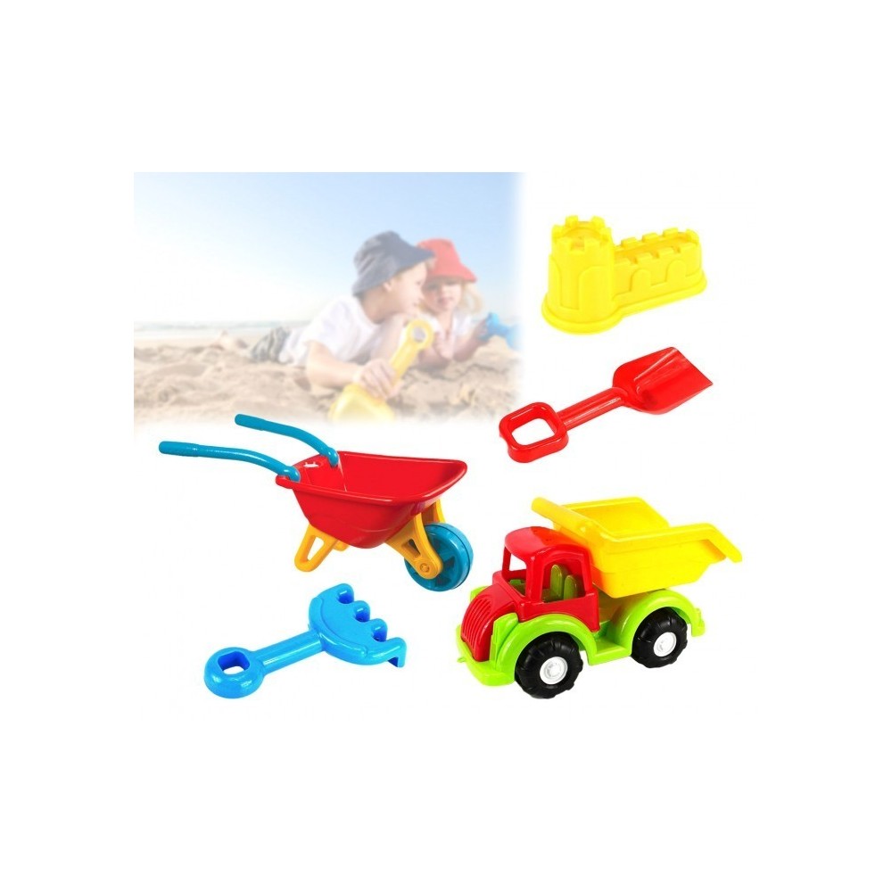 Set jeux de plage enfant brouette camions et moules CIGIOCHI 222355 plastique 
