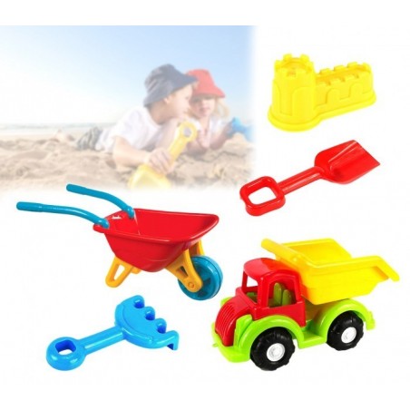 Set jeux de plage enfant brouette camions et moules CIGIOCHI 222355 plastique 