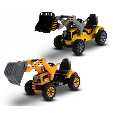 LT 843 Tractopelle électrique pour enfant monoplace 12V pelleteuse avec sons