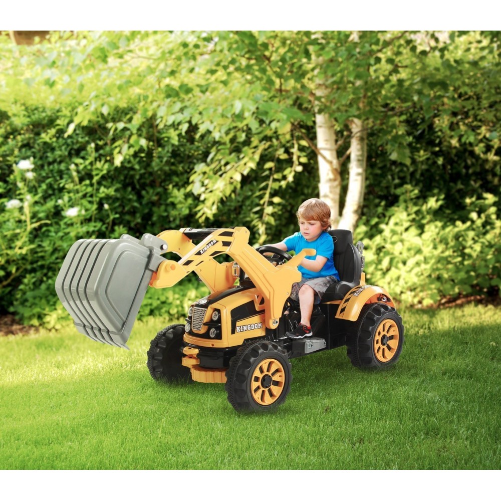 LT 843 Tractopelle électrique pour enfant monoplace 12V pelleteuse avec sons