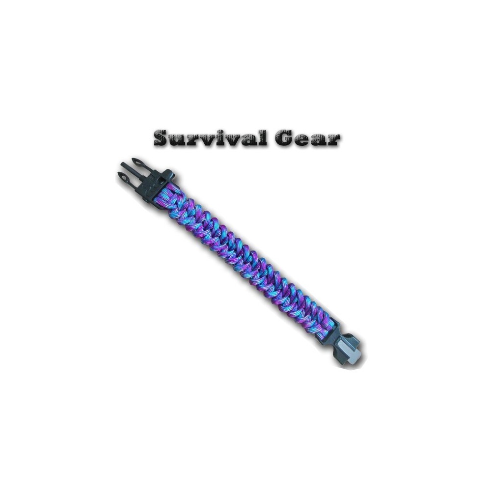 Kit de survie -  bracelet camp de randonnée feu silex sifflet