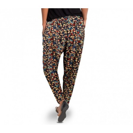 TG08-11 Pack de 3 pantalons sarouel pour femmes ass. FLOREAL fantaisie florale