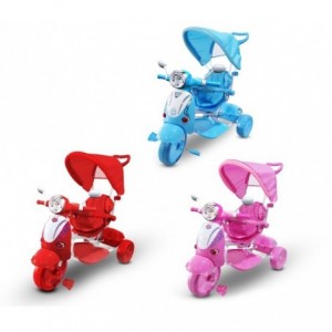LT 854 Tricycle poussette à pédales pour enfants SPECIAL lecteur Mp3 et capot