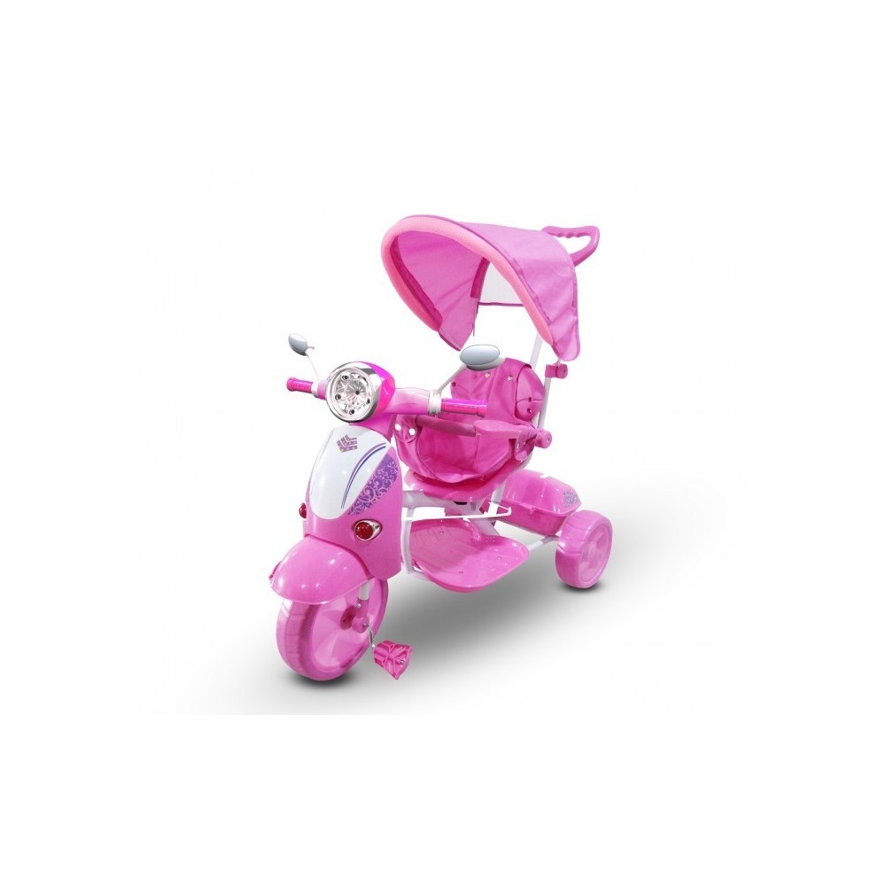 LT 854 Tricycle poussette à pédales pour enfants SPECIAL lecteur Mp3 et capot