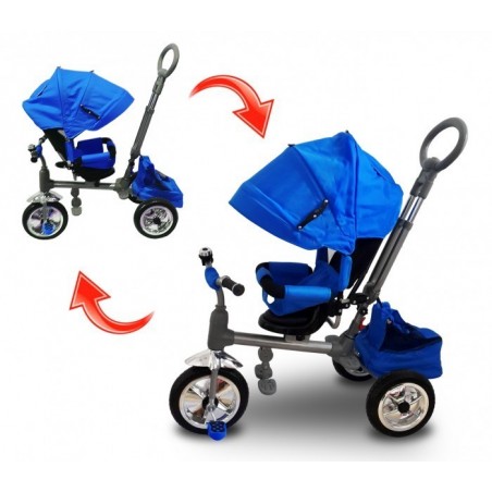 LT 857 Tricycle poussette à pédales enfants avec siège pivotant face aux parents